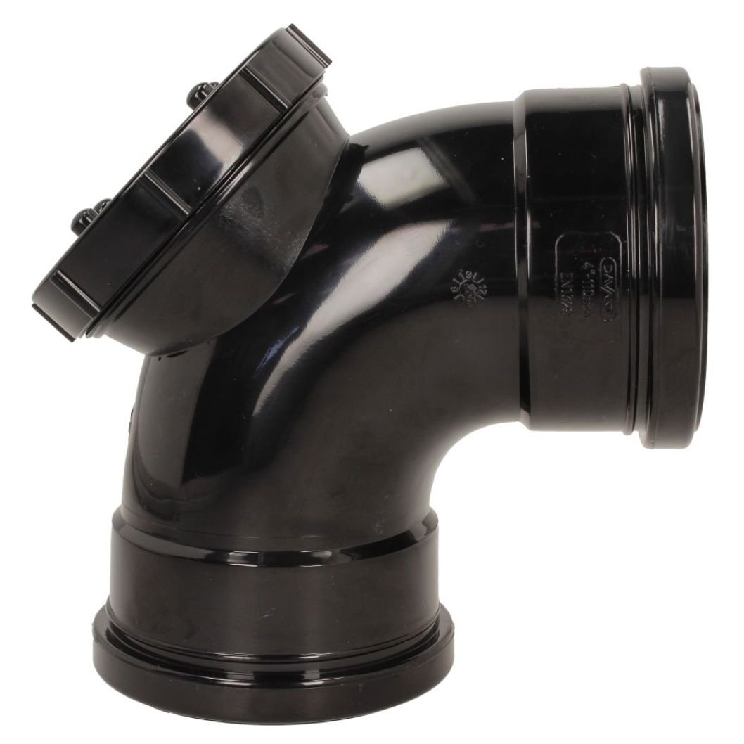 Davant 110mm Ring Seal Push-Fit Soil 92 Degree Double Socket Access Bend - JJ Building Materials