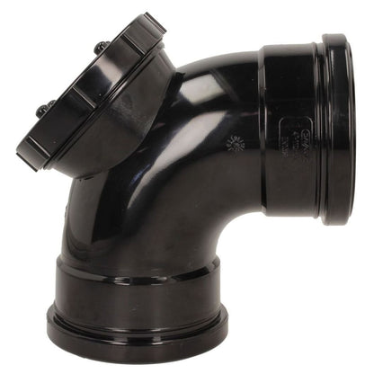 Davant 110mm Ring Seal Push-Fit Soil 92 Degree Double Socket Access Bend - JJ Building Materials