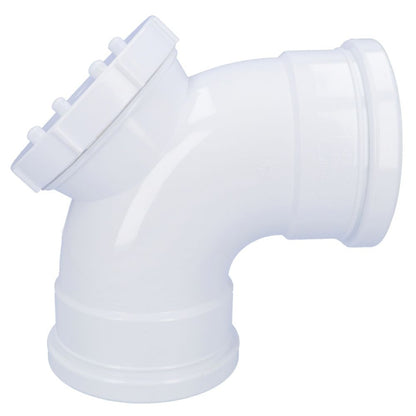 Davant 110mm Ring Seal Push-Fit Soil 92 Degree Double Socket Access Bend