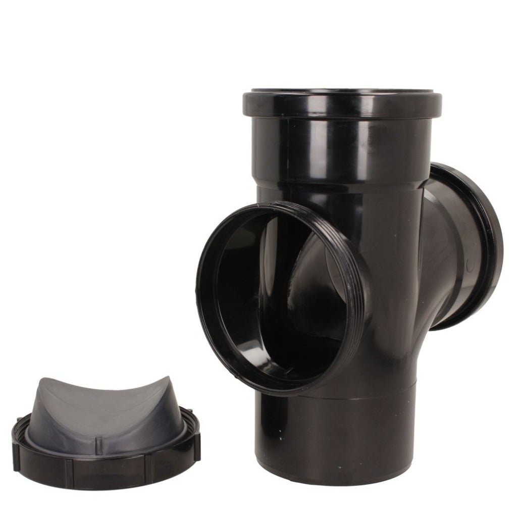 Davant 110mm Ring Seal Push - Fit Soil 92 Degree Double Socket Access Branch Tee - JJ Building Materials
