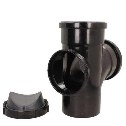 Davant 110mm Ring Seal Push - Fit Soil 92 Degree Double Socket Access Branch Tee - JJ Building Materials