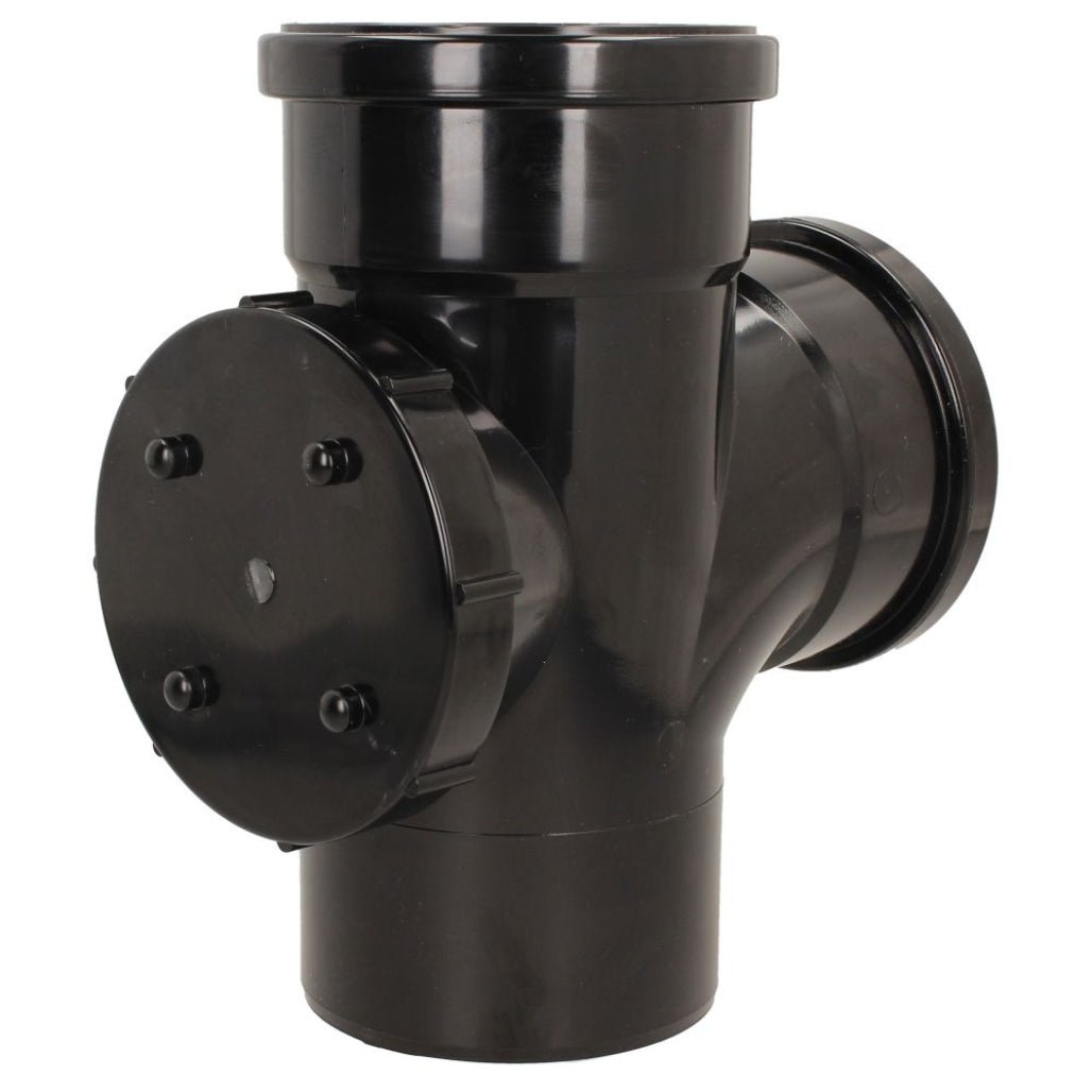 Davant 110mm Ring Seal Push - Fit Soil 92 Degree Double Socket Access Branch Tee - JJ Building Materials