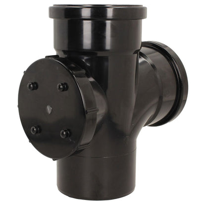 Davant 110mm Ring Seal Push-Fit Soil 92 Degree Double Socket Access Branch Tee