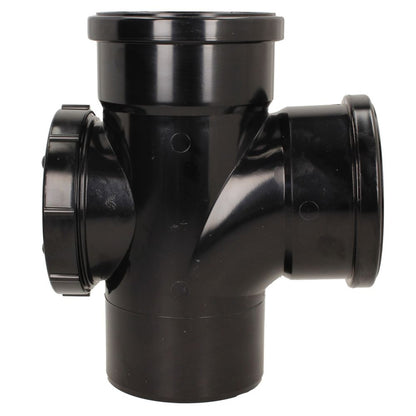 Davant 110mm Ring Seal Push-Fit Soil 92 Degree Double Socket Access Branch Tee