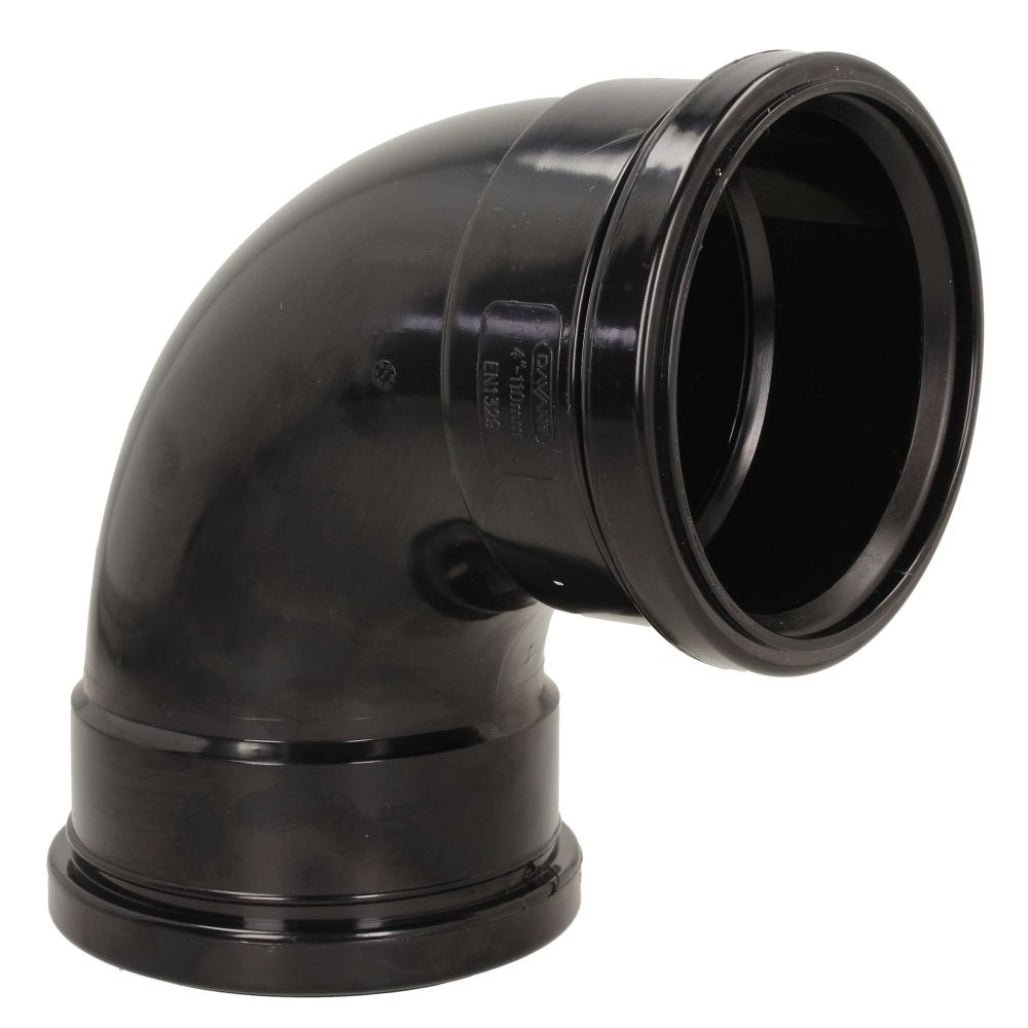 Davant 110mm Ring Seal Push - Fit Soil 92 Degree Double Socket Bend - JJ Building Materials