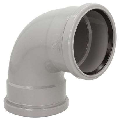 Davant 110mm Ring Seal Push-Fit Soil 92 Degree Double Socket Bend