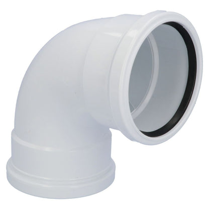 Davant 110mm Ring Seal Push-Fit Soil 92 Degree Double Socket Bend