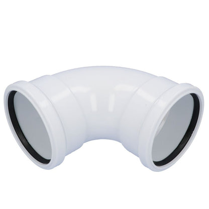 Davant 110mm Ring Seal Push-Fit Soil 92 Degree Double Socket Bend