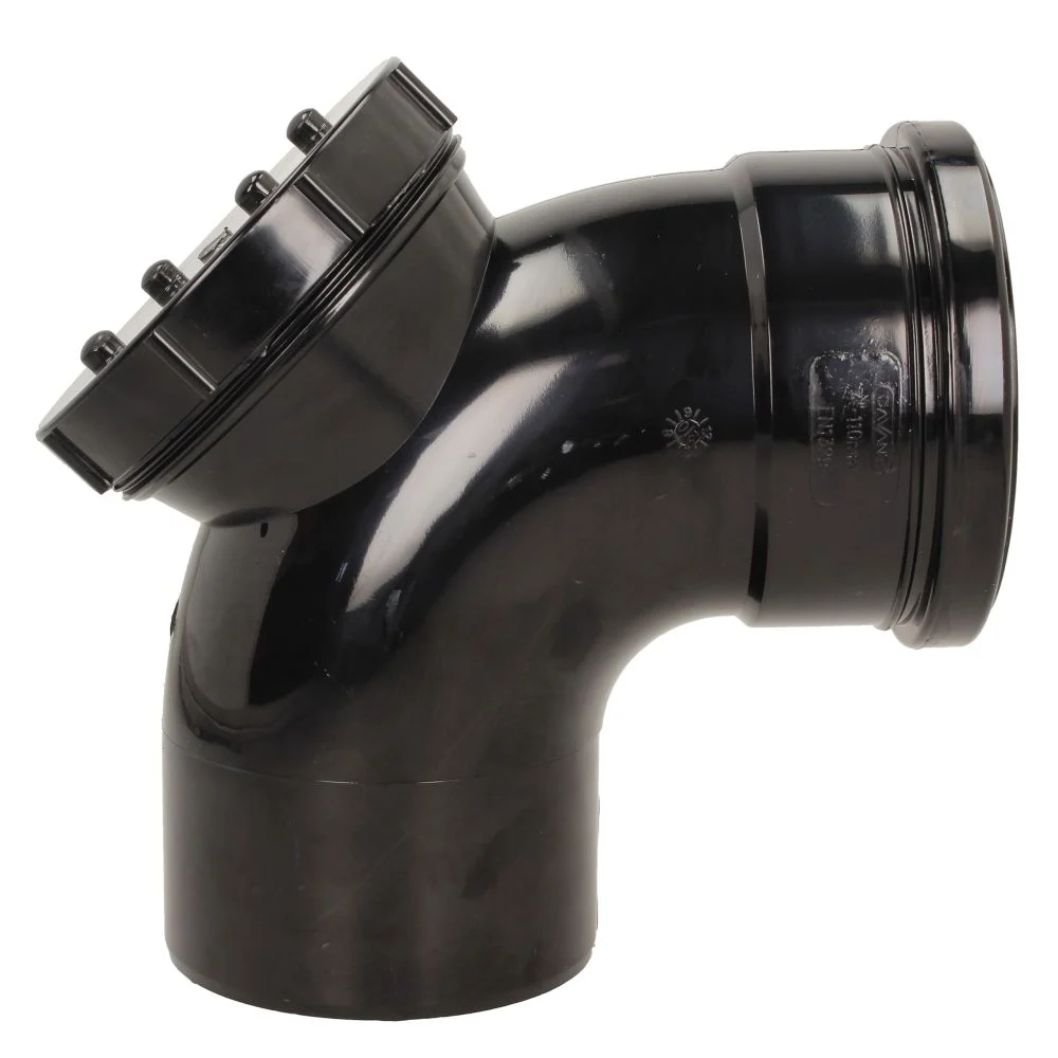 Davant 110mm Ring Seal Push-Fit Soil 92 Degree Single Socket Access Bend - JJ Building Materials