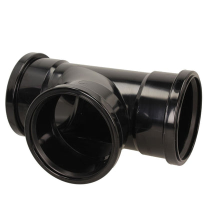 Davant 110mm Ring Seal Push-Fit Soil 92 Degree Triple Socket Branch Tee