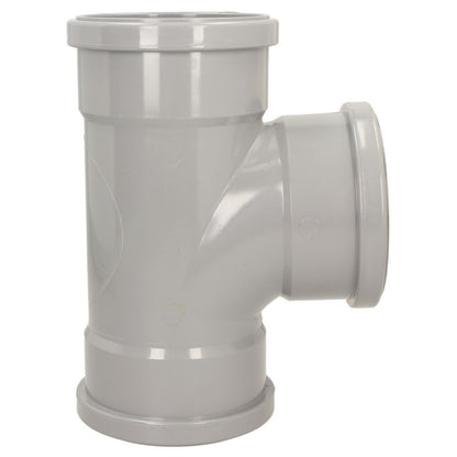 Davant 110mm Ring Seal Push-Fit Soil 92 Degree Triple Socket Branch Tee