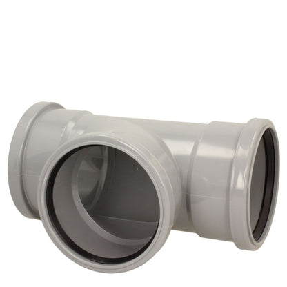 Davant 110mm Ring Seal Push-Fit Soil 92 Degree Triple Socket Branch Tee