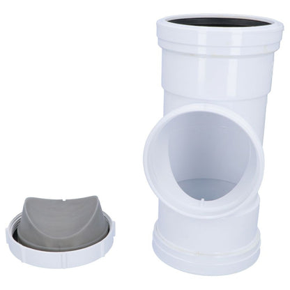 Davant 110mm Ring Seal Push-Fit Soil Double Socket Access Pipe