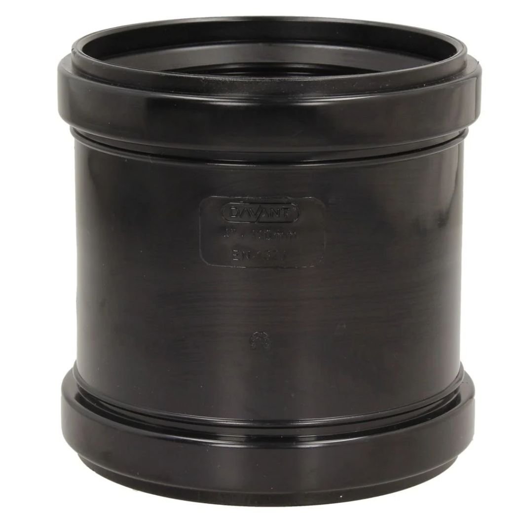 Davant 110mm Ring Seal Push-Fit Soil Double Socket Coupler - JJ Building Materials