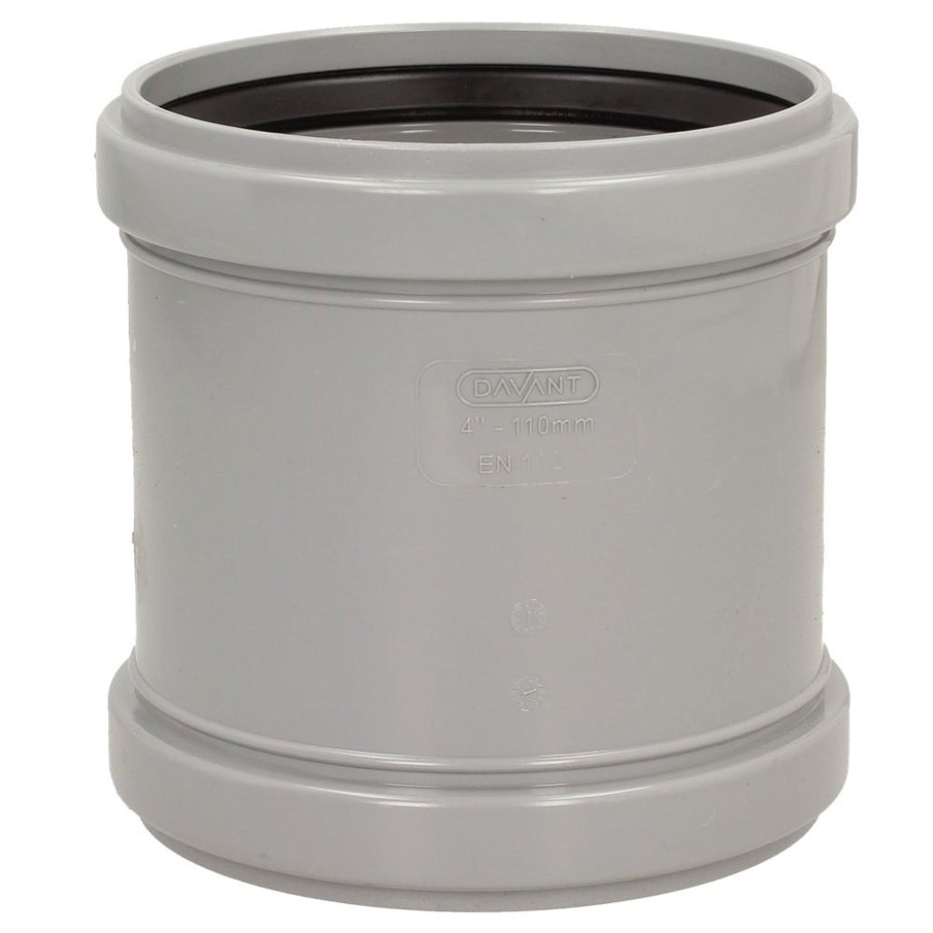 Davant 110mm Ring Seal Push - Fit Soil Double Socket Coupler - JJ Building Materials