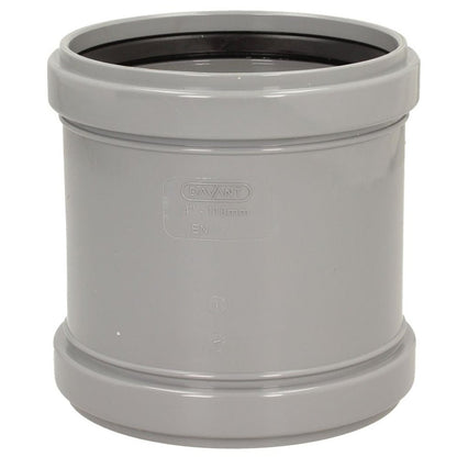 Davant 110mm Ring Seal Push - Fit Soil Double Socket Slip Coupler - JJ Building Materials