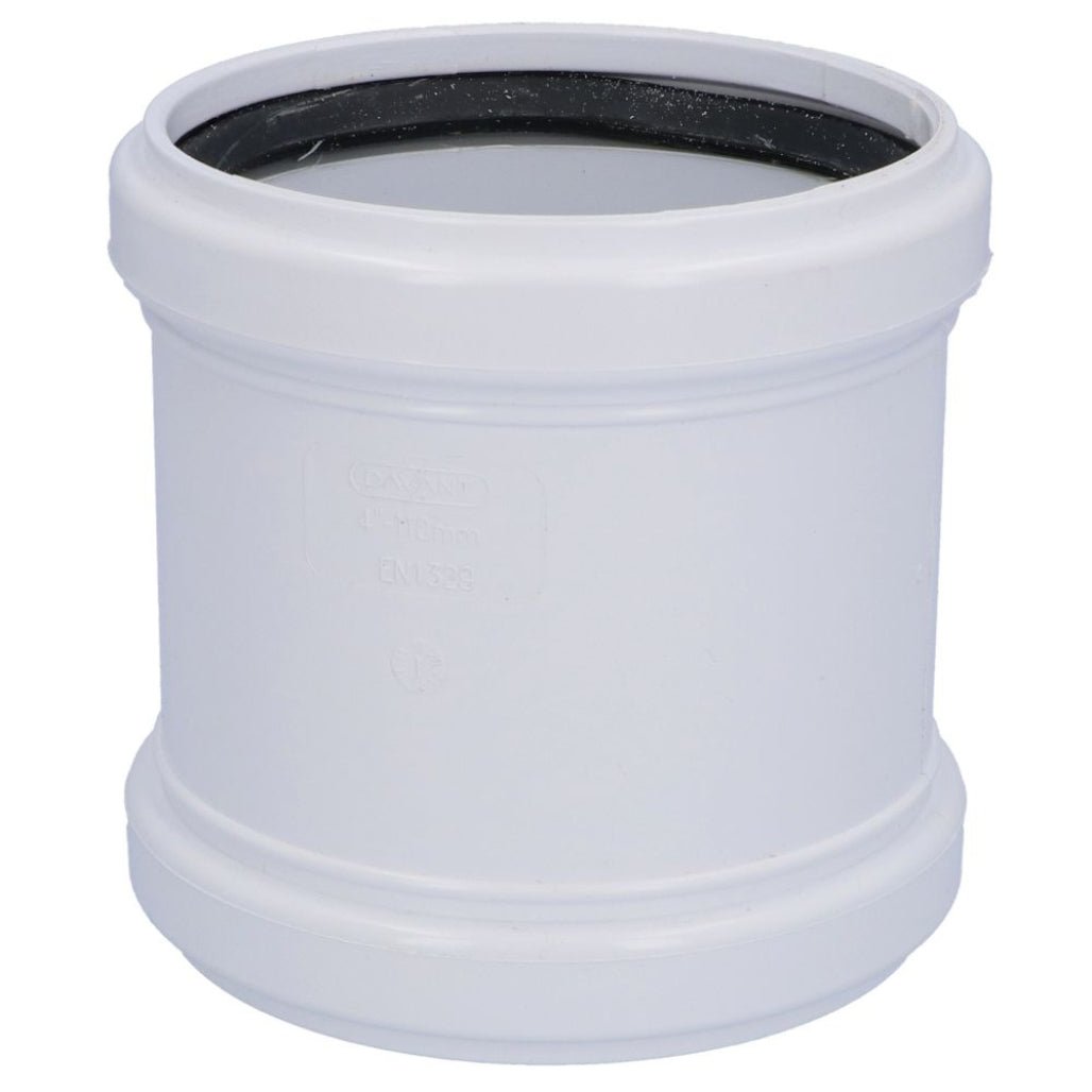 Davant 110mm Ring Seal Push - Fit Soil Double Socket Slip Coupler - JJ Building Materials