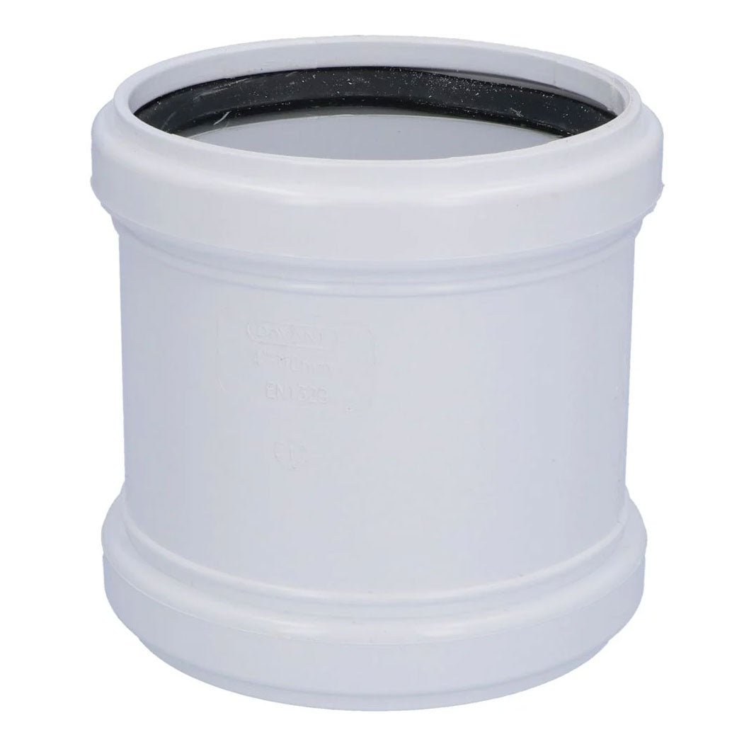 Davant 110mm Ring Seal Push-Fit Soil Double Socket Slip Coupler - JJ Building Materials