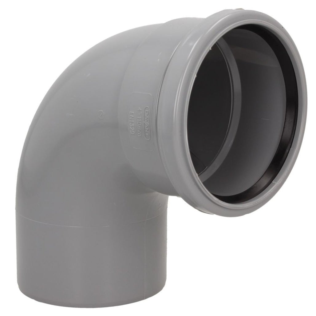 Davant 110mm Ring Seal Soil 92 Degree Single Socket Bend - JJ Building Materials