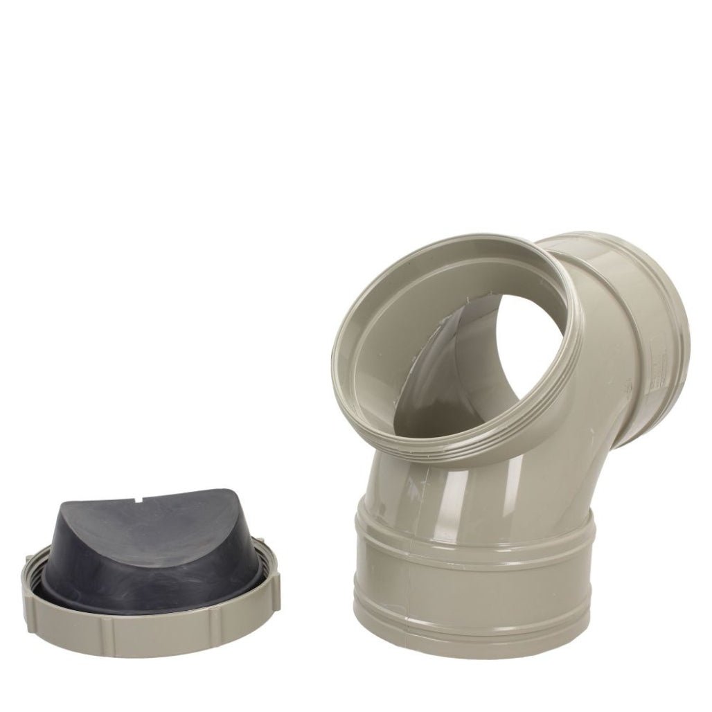 Davant 110mm Solvent Weld Soil 92 Degree Double Socket Access Bend - JJ Building Materials