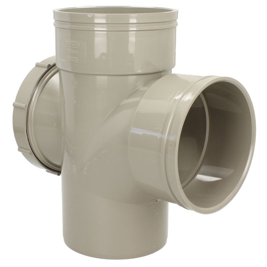 Davant 110mm Solvent Weld Soil 92 Degree Double Socket Access Branch Tee - JJ Building Materials