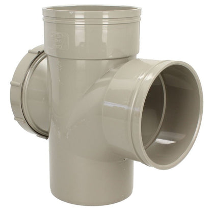Davant 110mm Solvent Weld Soil 92 Degree Double Socket Access Branch Tee - JJ Building Materials