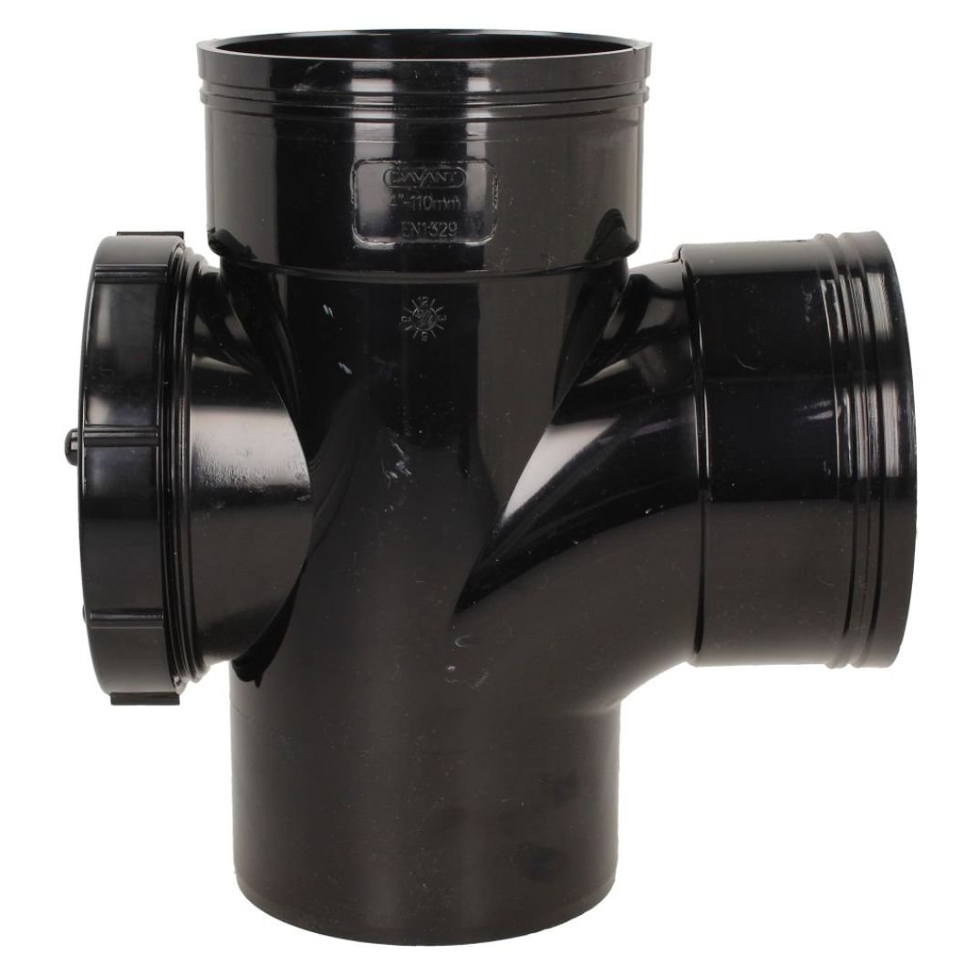 Davant 110mm Solvent Weld Soil 92 Degree Double Socket Access Branch Tee - JJ Building Materials
