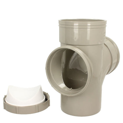 Davant 110mm Solvent Weld Soil 92 Degree Double Socket Access Branch Tee - JJ Building Materials