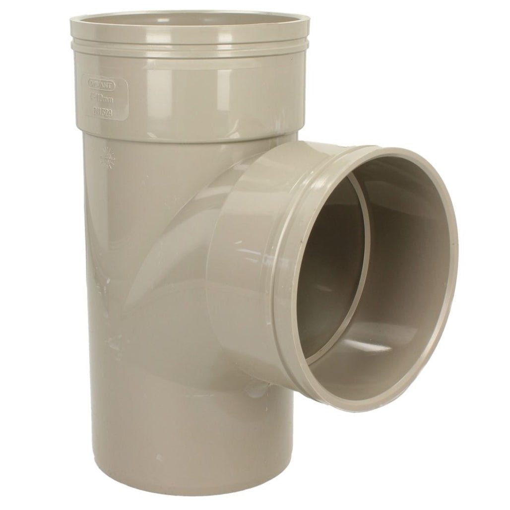 Davant 110mm Solvent Weld Soil 92 Degree Double Socket Branch Tee c/w Boss - JJ Building Materials