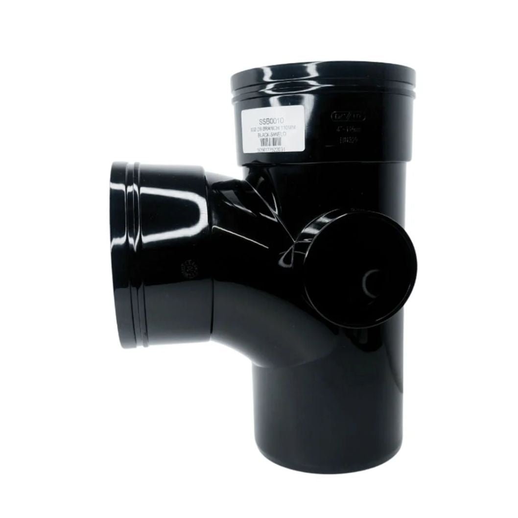 Davant 110mm Solvent Weld Soil 92 Degree Double Socket Branch Tee c/w Boss - JJ Building Materials