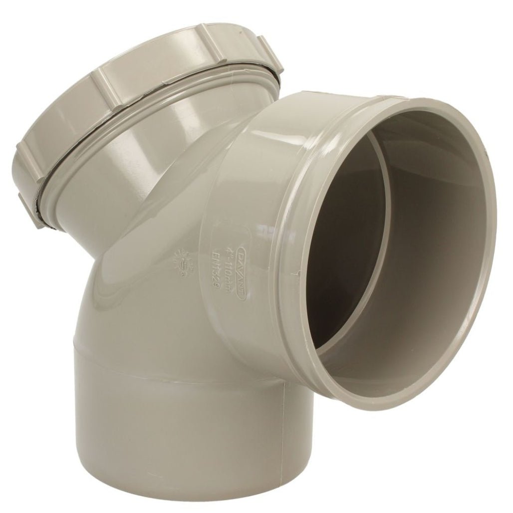 Davant 110mm Solvent Weld Soil 92 Degree Single Socket Access Bend - JJ Building Materials