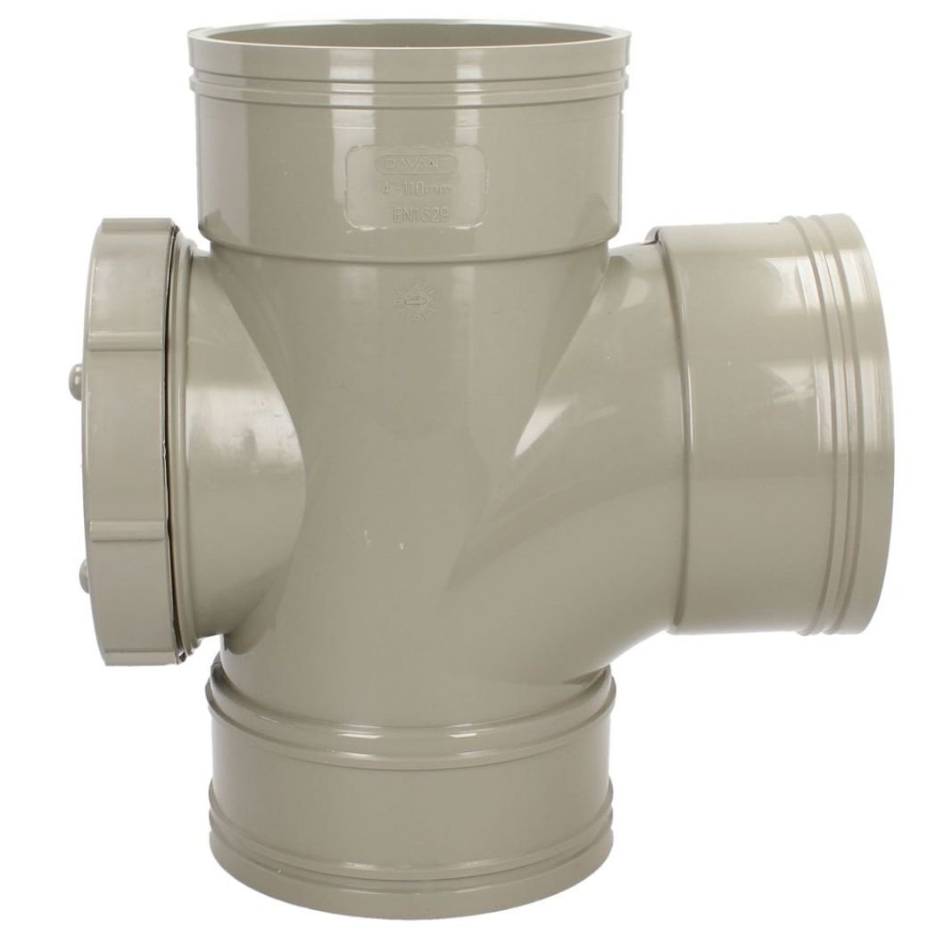 Davant 110mm Solvent Weld Soil 92 Degree Triple Socket Access Branch Tee - JJ Building Materials