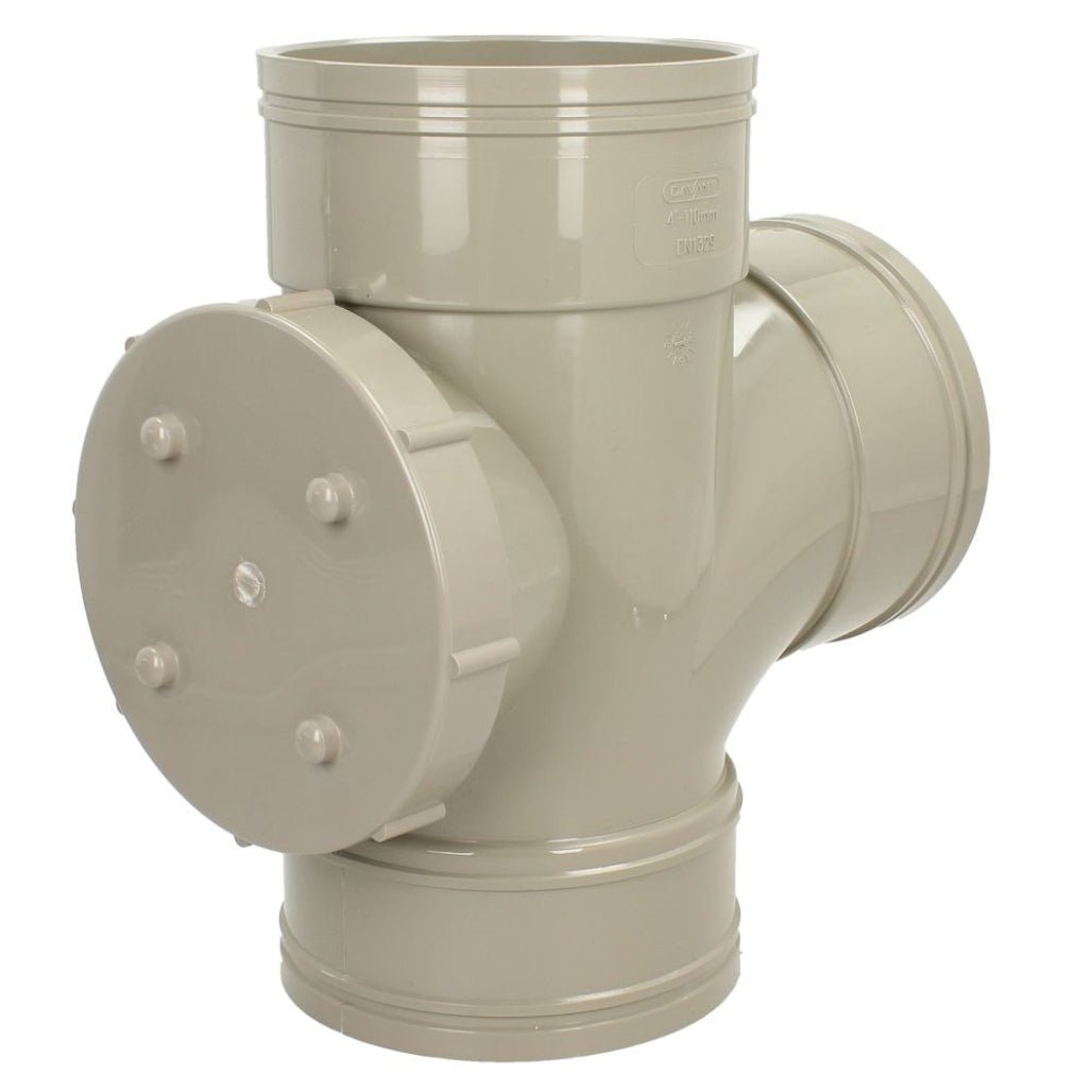 Davant 110mm Solvent Weld Soil 92 Degree Triple Socket Access Branch Tee - JJ Building Materials