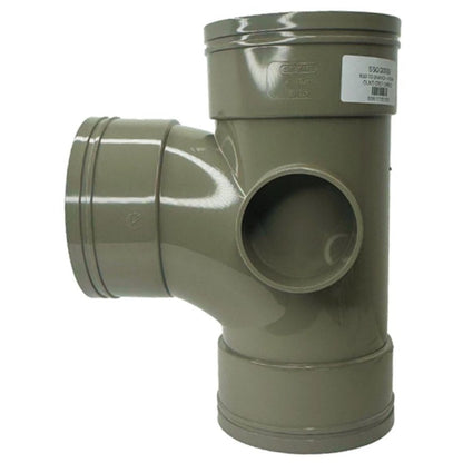Davant 110mm Solvent Weld Soil 92 Degree Triple Socket Branch Tee c/w Boss - JJ Building Materials