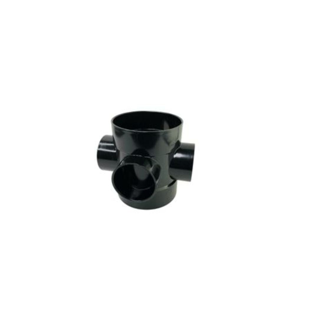 Davant 110mm x 63mm Solvent Weld Black Soil Double Socket Short Boss Pipe Connector - JJ Building Materials