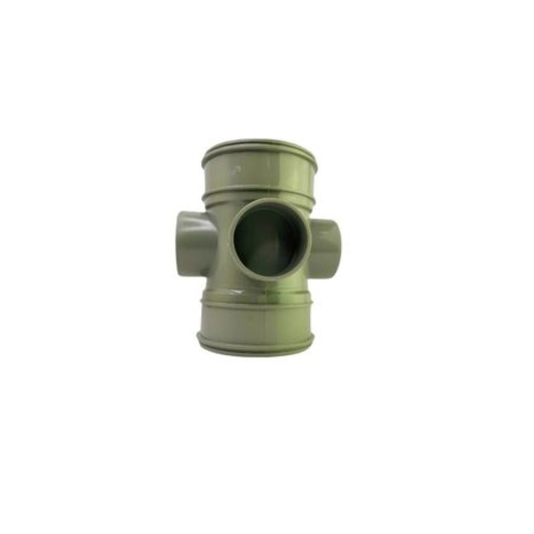 Davant 110mm x 63mm Solvent Weld Black Soil Double Socket Short Boss Pipe Connector - JJ Building Materials