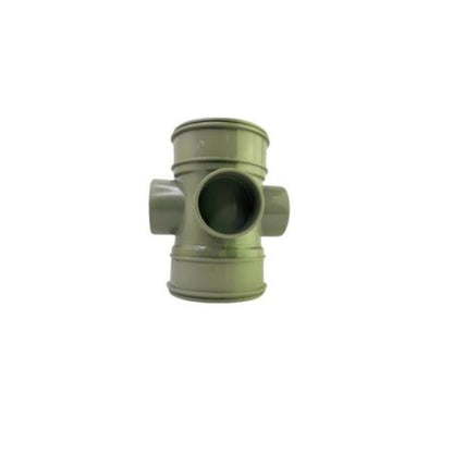 Davant 110mm x 63mm Solvent Weld Black Soil Double Socket Short Boss Pipe Connector - JJ Building Materials