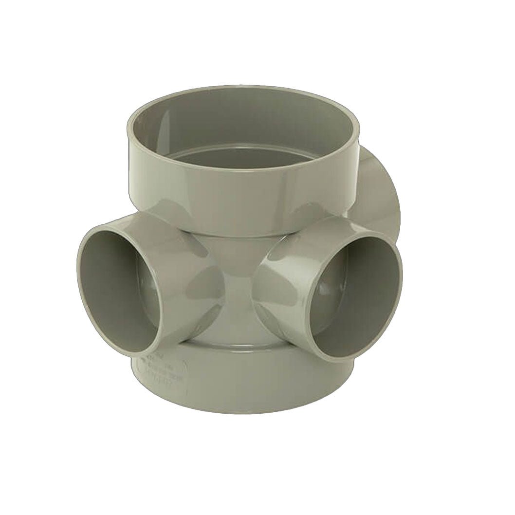 Davant 110mm x 63mm Solvent Weld Black Soil Double Socket Short Boss Pipe Connector - JJ Building Materials