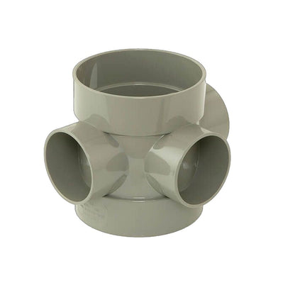 Davant 110mm x 63mm Solvent Weld Black Soil Double Socket Short Boss Pipe Connector - JJ Building Materials