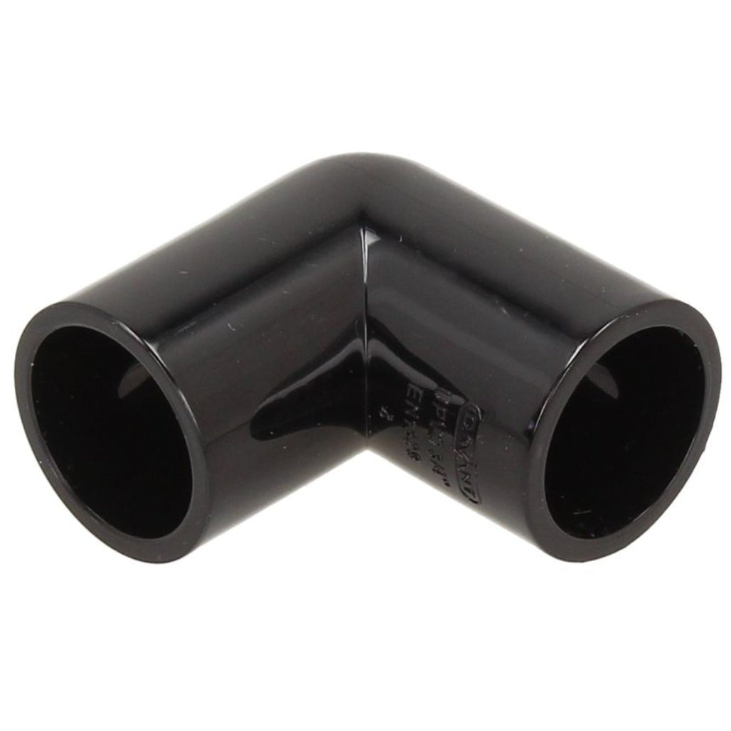 Davant 21.5mm Black Solvent Overflow 90 Degree Elbow - JJ Building Materials