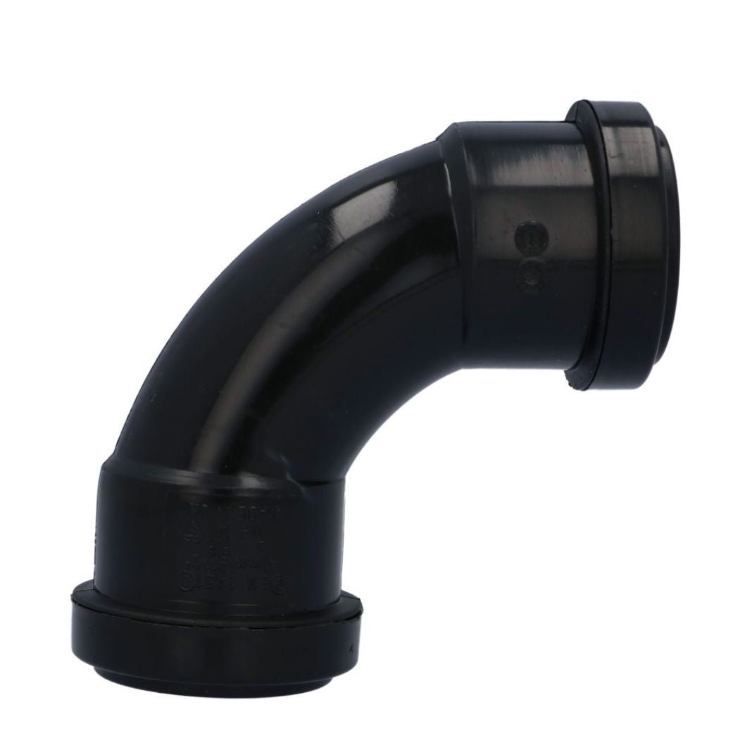 Davant 40mm Black Push-Fit Waste Swept Bend - JJ Building Materials
