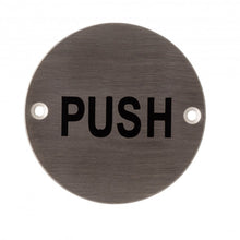 Deanta 3" Round Steel Push Sign 76mm Ø - JJ Building Materials