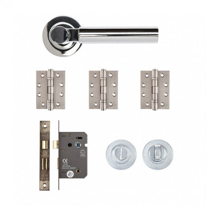 Deanta Arcadia Bathroom Kit Polished Chrome Finish Hinges Fire Rated - JJ Building Materials