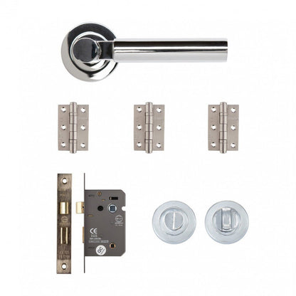 Deanta Arcadia Bathroom Kit Polished Chrome Finish Hinges Fire Rated - JJ Building Materials