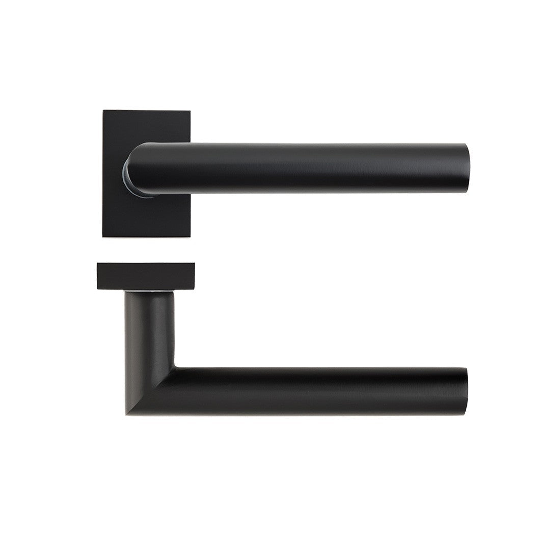 Deanta Ares Matt Black Urban Handle Rectangle Rose - JJ Building Materials