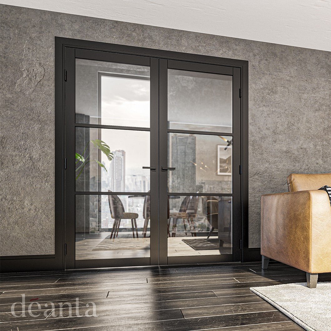Deanta Camden Black Prefinished Glazed FSC Internal Door - JJ Building Materials