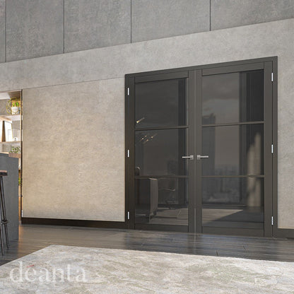 Deanta Camden Black Prefinished Tinted Glaze FSC Internal Door - JJ Building Materials