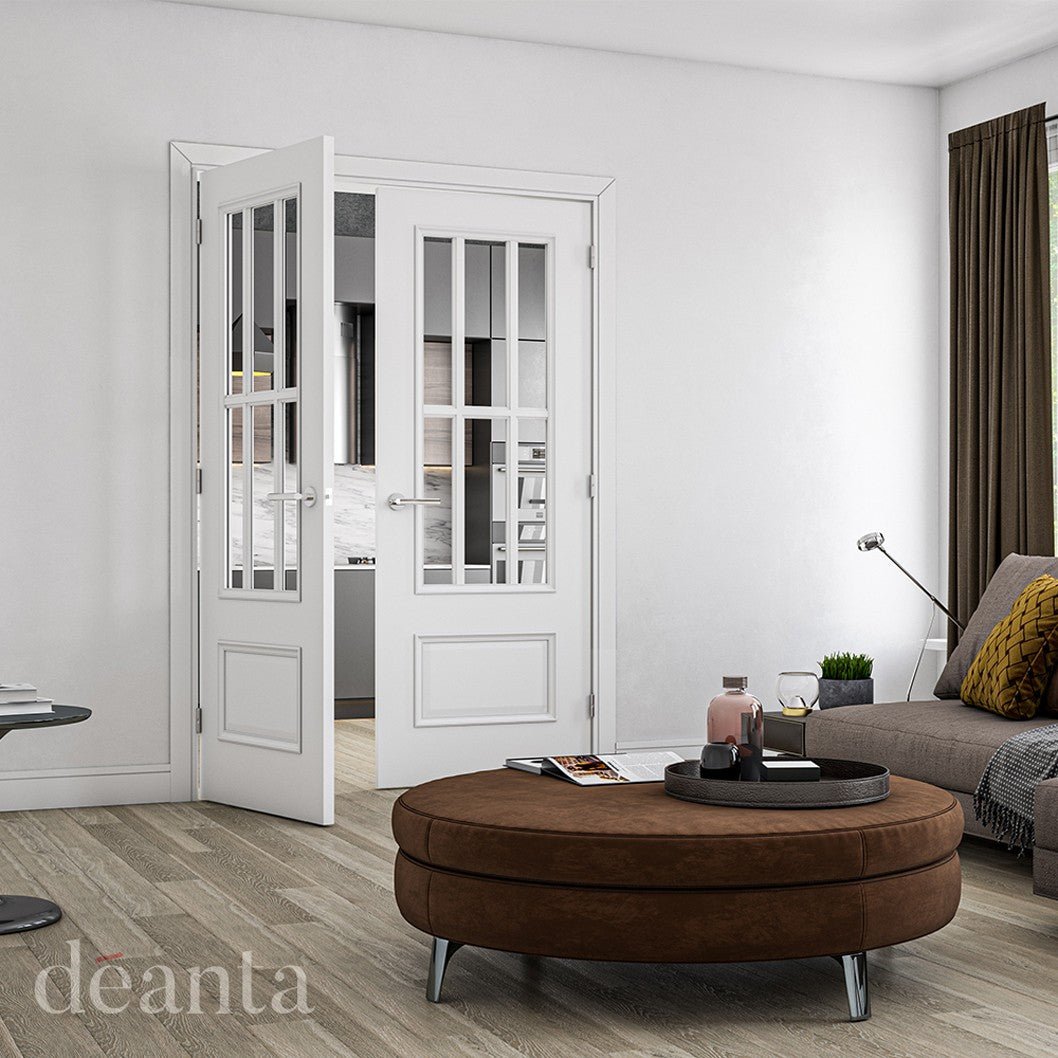 Deanta Canterbury White Primed Bevelled Glaze FSC Internal Door - JJ Building Materials