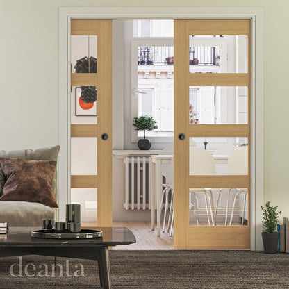Deanta Coventry Unfinished Oak Glazed FSC Internal Door - JJ Building Materials