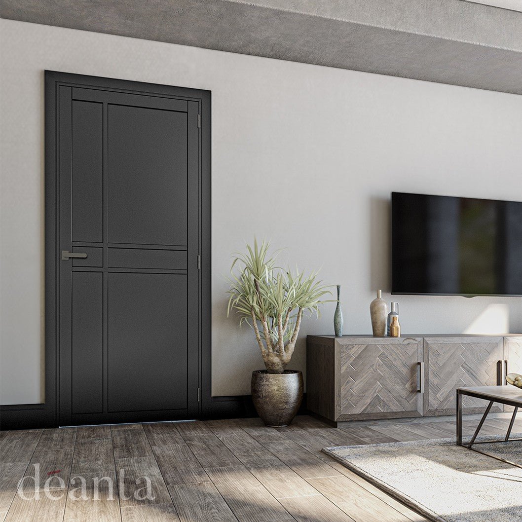 Deanta Dalston Black Prefinished FSC Internal Door - JJ Building Materials